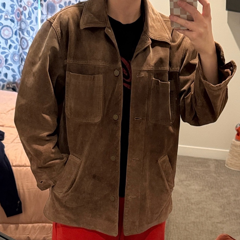 Eddie Bauer Brown Suede Barn Leather Jacket